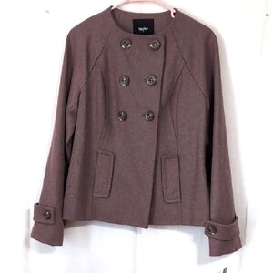 Mossimo Taupe Wool Blend Collarless Peacoat Size Small New with Tags